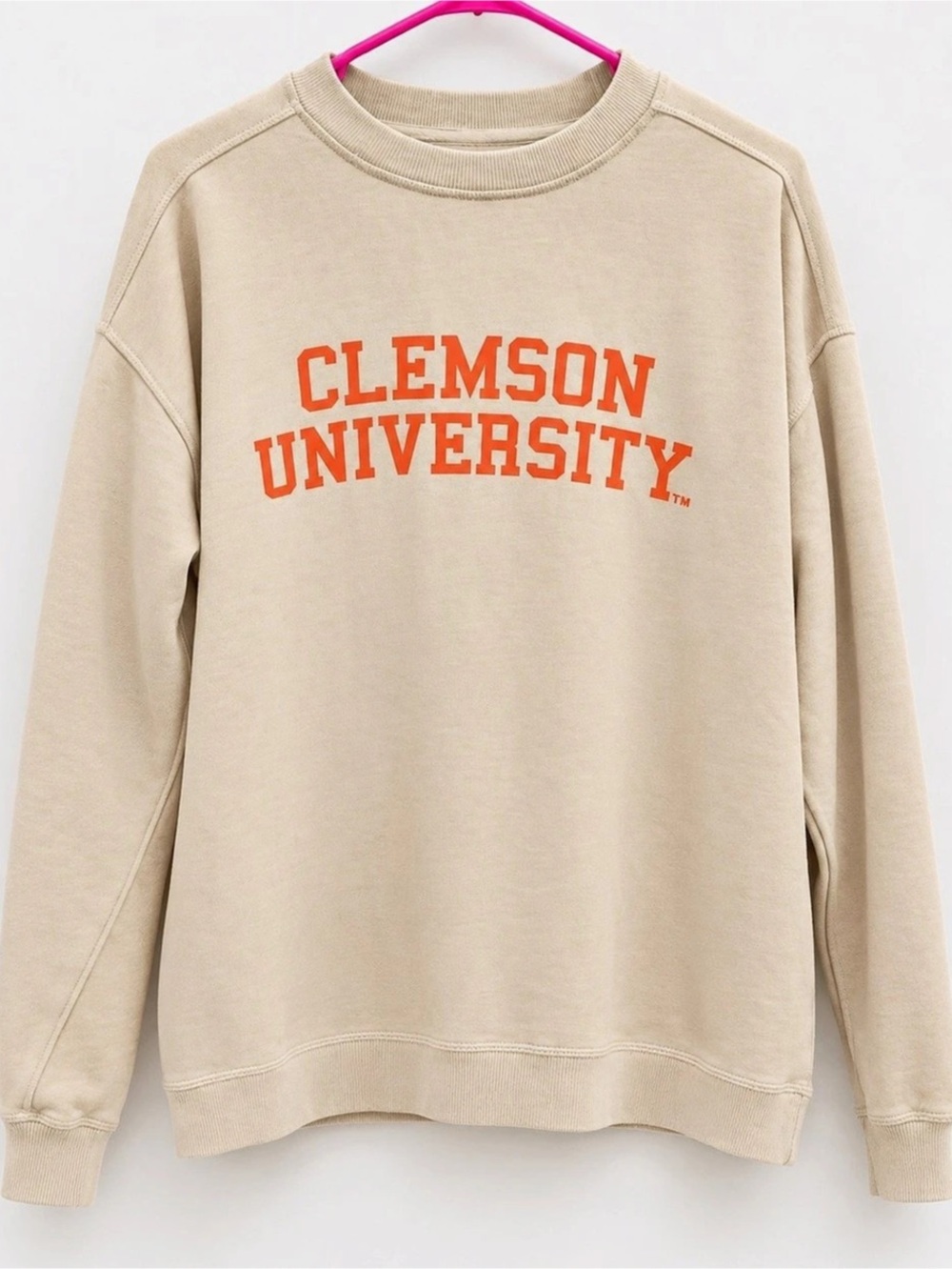 Pressbox Clemson Tigers Oversized Waist-Length Crewneck Sweatshirt Crewneck